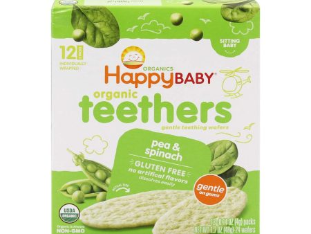 Happy Baby Organic Teethers Pea & Spinach 48g Online Sale