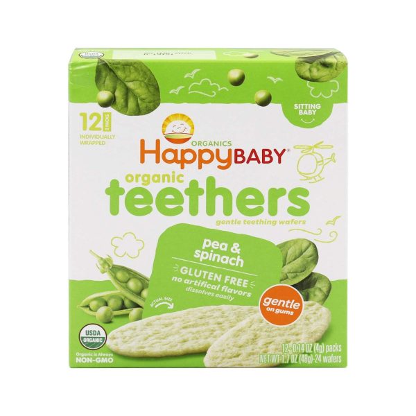 Happy Baby Organic Teethers Pea & Spinach 48g Online Sale