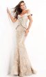 Jovani - 02762 Off Shoulder Corset Bodice Peplum Gown Online now