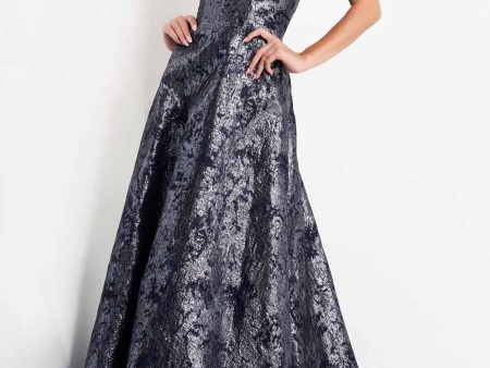 Jovani - 03674 Metallic Off Shoulder A-Line Gown Hot on Sale