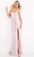 Jovani - 06109 Floral Appliques Sequin Embellished High Slit Gown Online Hot Sale