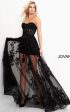 Jovani - 02845 Floral Embellished Corset Bodice Sheer Overskirt Gown Online