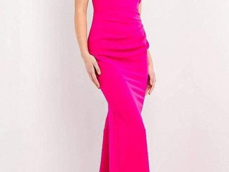 Jovani - 06723 Straight Across Plain Full Length Dress Online now