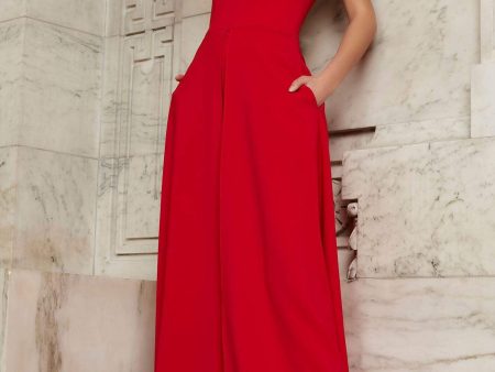 Jovani - 03529 Strapless Wide Leg Formal Evening Jumpsuit With Overlay Cheap